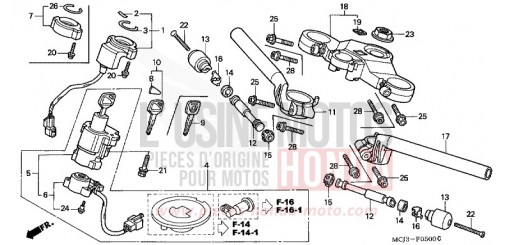 HANDLE PIPE/TOP BRIDGE CBR900RRY de 2000